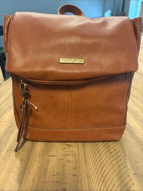 643 Frye Leather Backpack in Warm Cognac Brown